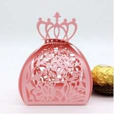 Candy Box Laser Cut Paper Crown Pattern Beautiful Box Customized